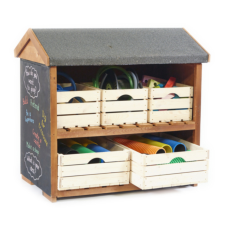 Early Years Low Outdoor Shelving Unit Includes 5 Boxes