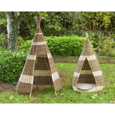 Outdoor or Indoor Two Tone Wicker Wigwam