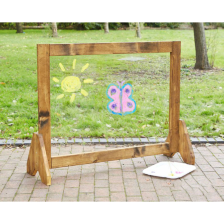 Early Years Freestanding Wooden Outdoor Messy Play Perspex Painter Easel