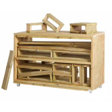 Early Years Wooden Outdoor Big Block Storage Trolley