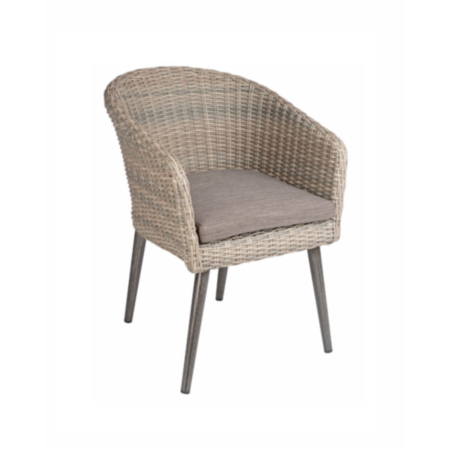 Commercial Hanover Grey Resin Weave Indoor or Outdoor Tub Chair