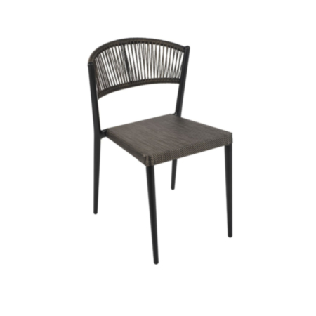 Vienna Black Resin Weave Outdoor Side Chair