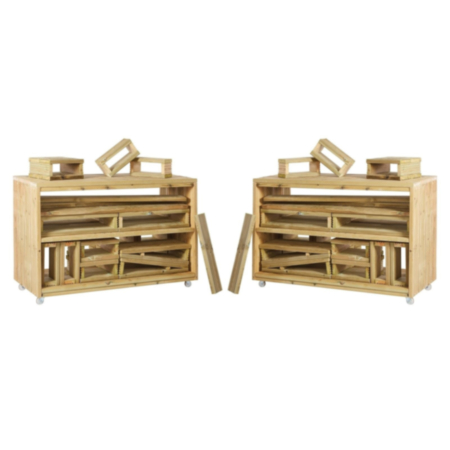Complete Big Block Trolleys and 50 Blocks Set
