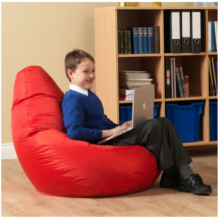School Library Large Bold Coloured Reading Bean Bag Chair - Pack of 5