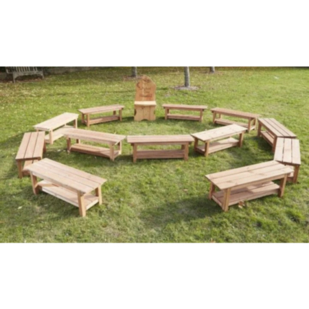Wooden Class Set Of Benches - Pack of 12