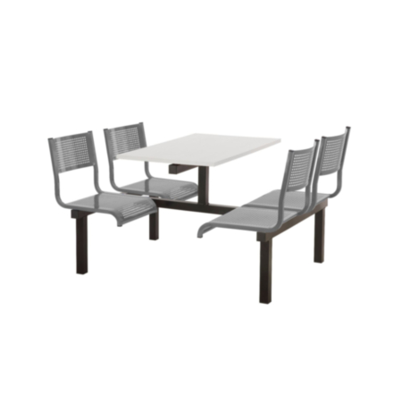 Barrett Metal Perforated 4 Seater Fast Food Seating Unit with 2 Way Access 