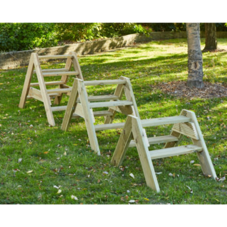 Outdoor Wooden Climbing Trestle Mountain Trio