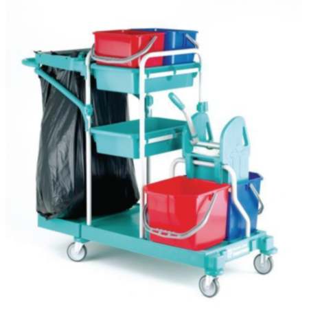 Cleaning mop trolley