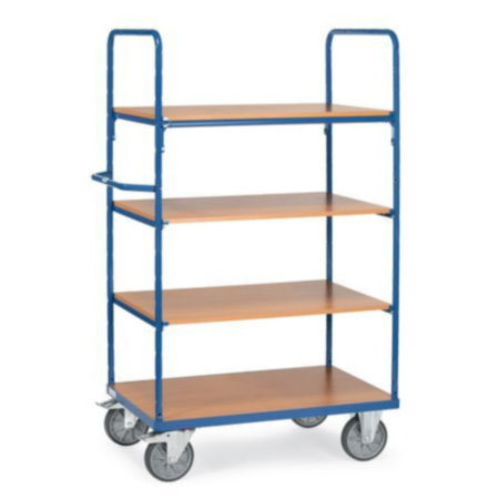 Fetra tall melamine shelf trolleys with 4 shelves, 1800mm tall