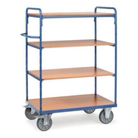 Fetra tall melamine shelf trolleys with 4 shelves, 1500mm tall
