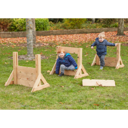 Early Years Wooden Obstacle Clambering Walls - Pack of 3