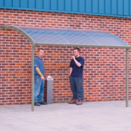 Wall Mounted Smoking Shelter - Large - Light Grey