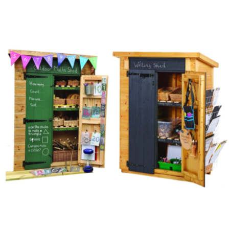 Early Years Outdoor Maths and Literacy Learning Skills Sheds - Set of 2