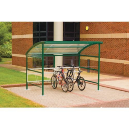 Premium Cycle Shelter And Cycle Rack - Extension Shelter - Plastic Roof And Sides - Green