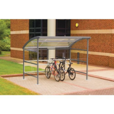 Premium Cycle Shelter And Cycle Rack - Extension Shelter - Plastic Roof And Sides - Grey