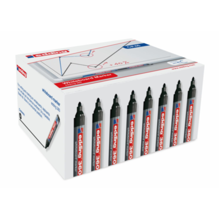 Edding 360 Boardmarker Blk Pack 50