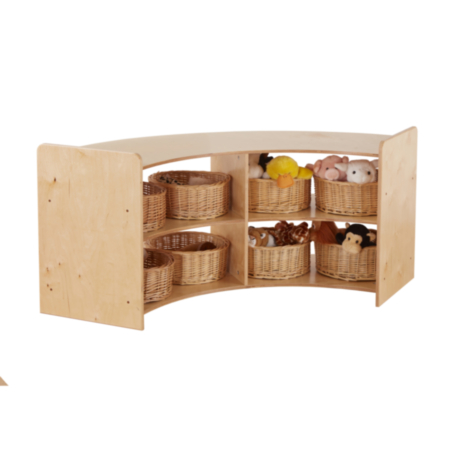 Wooden Rookie Large Curve Open Shelving Unit