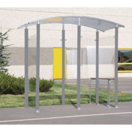 Steel Frame Smoking Shelter And Perch Bench Seat - 2000mm x 2000mm 