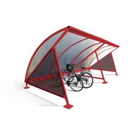 Moonshape Modular Cycle Shelter With Rack - Starter Bay - Red