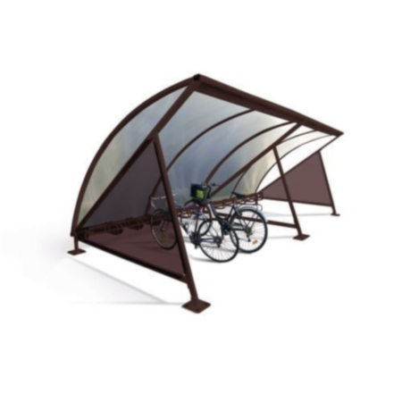 Moonshape Modular Cycle Shelter With Rack - Starter Bay - Brown