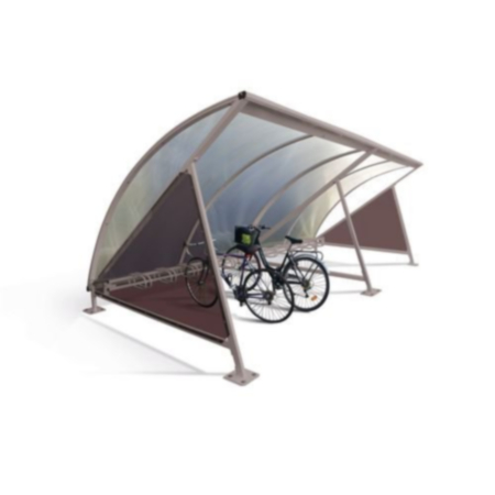 Moonshape Modular Cycle Shelter With Rack - Starter Bay - Light Grey