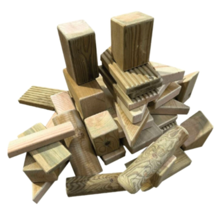 EYFS Assorted Timber Building Blocks Including Storage Box