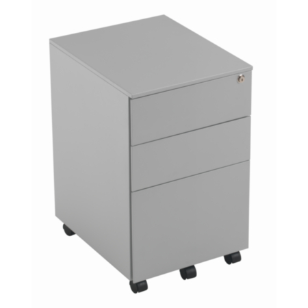 3 Drawer Under Desk Steel Pedestal - Silver