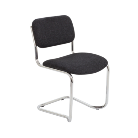 Cantilever Chrome Frame Upholstered Boardroom Chair - Charcoal 