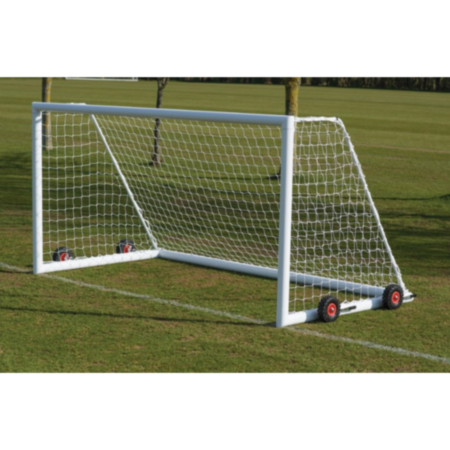 Weighted School Portable Goal- White- 12x7ft- Pack of 2