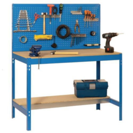 Boltless Steel Workbench With Backboard H1440 x W900 x D600