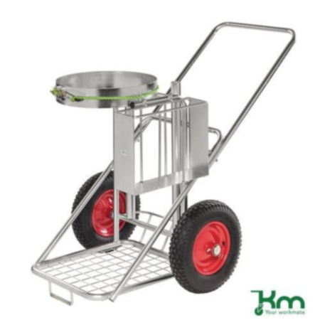 Steel street cleaning trolley, pneumatic tyred wheels
