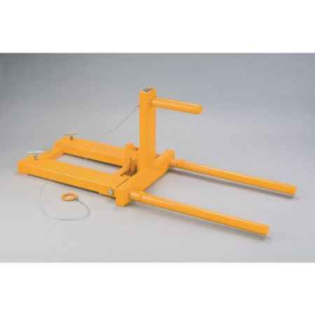 Forklift mounted drum positioner