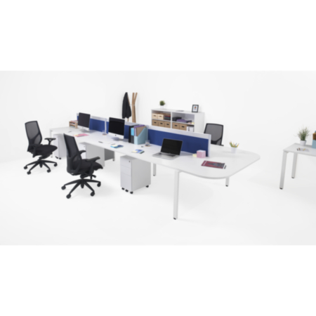 Slimline 3 Drawer Under Desk Steel Pedestal - Silver