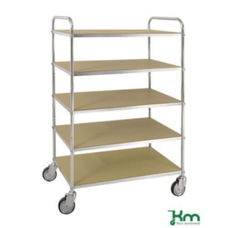 Konga Tall ESD shelf trolleys, 5 shelves, braked