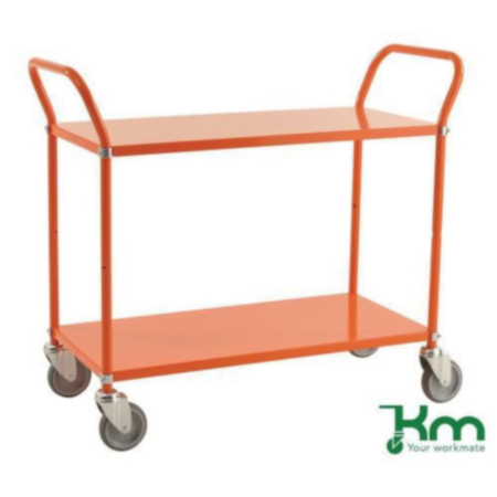 Konga two tier trolley, braked - orange
