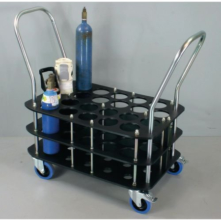 Oxygen cylinder trolley for 22 x 100mm dia. bottles