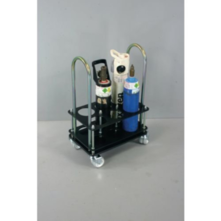 Oxygen cylinder trolley - 6 bottles, black