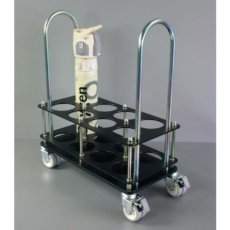 Oxygen cylinder trolley - 8 bottles, black