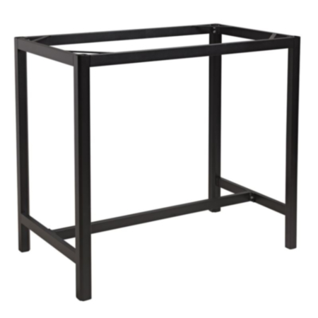 Troy Aluminium Rectangular Poseur Table 4 Seater Black Base- 117.5cm x 67.5cm