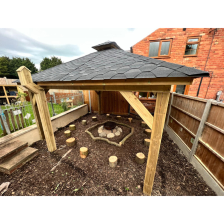 Children&#039;s Square Forest Fire Pit 4m x 4m Commercial Shelter (Canopy Only)