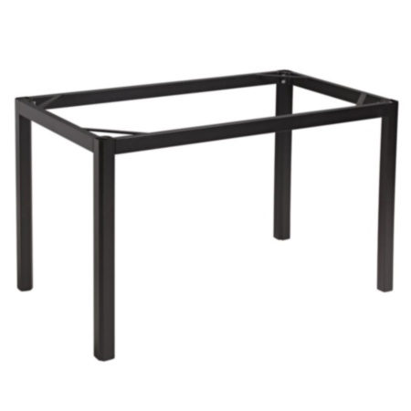 Troy Aluminium Rectangular Dining Table 4 Seater Black Base- 117.5cm x 67.5cm