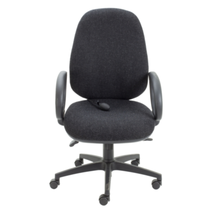 Maxi Ergonomic Office Chair With Fixed Arms - Charcoal