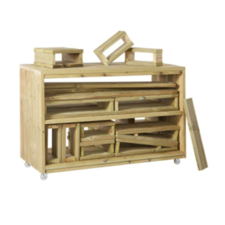 Early Years Imagineering Block Trolley With 25 Blocks