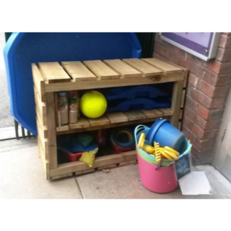 Wooden Simple Outdoor Shelving Unit (Set of 2)