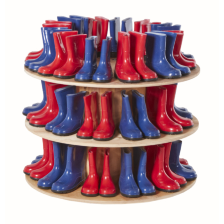 Wooden Welly Rack Wheel &amp; 30 Class Pack Wellies (Sizes 7-12)