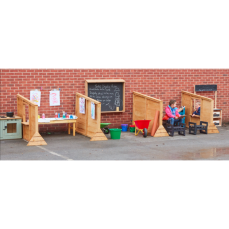 Wooden Outdoor Playground Room Dividers - Set of 4