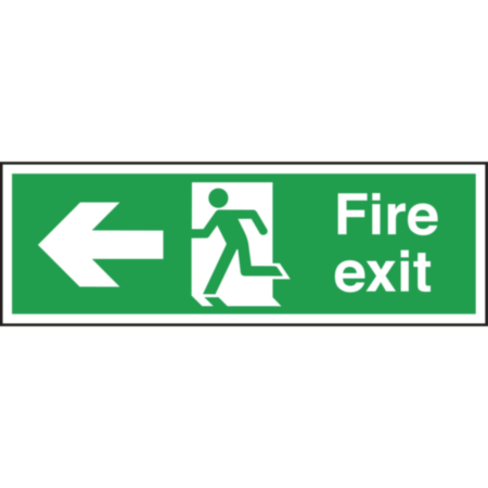 Sign Fire Exit Left Arrow Rigid PVC