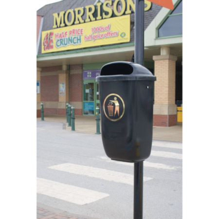 Regent Hooded Litter Bin Black