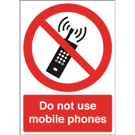 Sign No Mobiles Self Adhesive