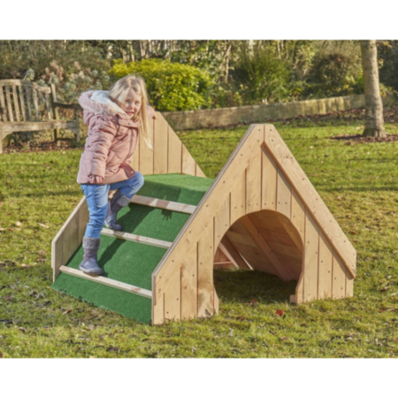 Early Years Wooden Outdoor Clamber Grass Hill Perch